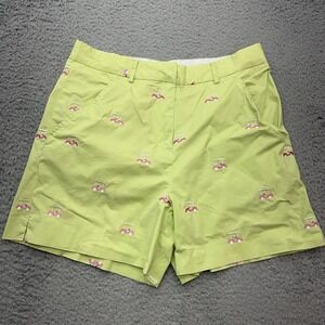 Lilly Pulitzer Golf Shorts Womens 6 Bright Green‎ Pink Carts Stretch 4.5" Inseam